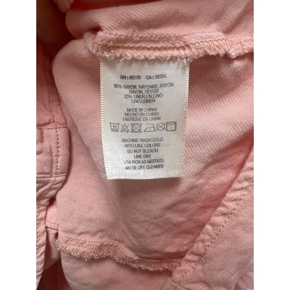MAEVE Anthropologie Womens US 4 Peach Pink Blouse Square Neck Button Front - Picture 7 of 7
